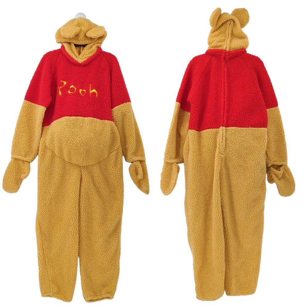 Disney Store Adult M Winnie the Pooh Costume Plush Pile One Piece VTG Vintage